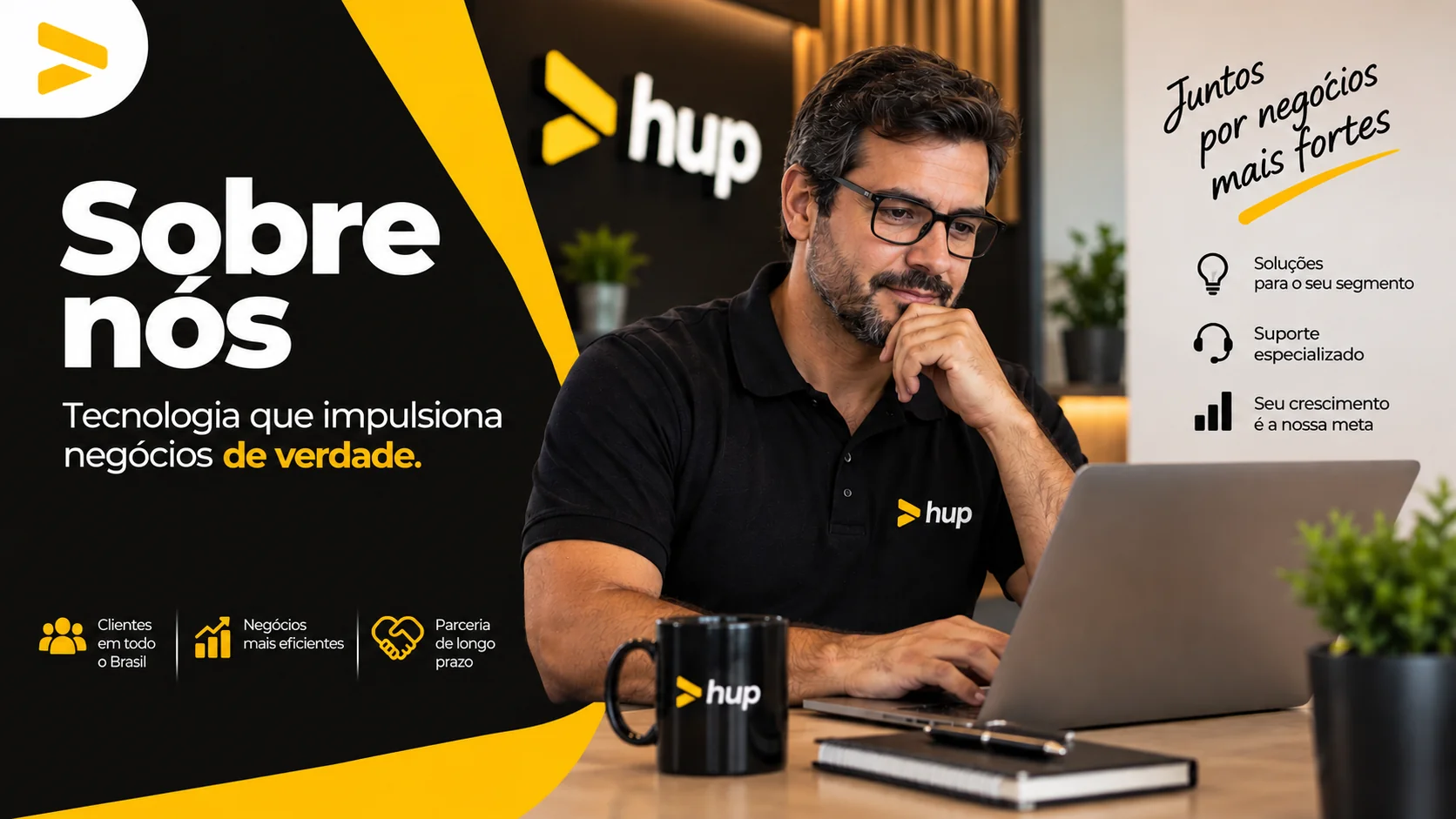 Profissional utilizando os sistemas de gestão da Hup